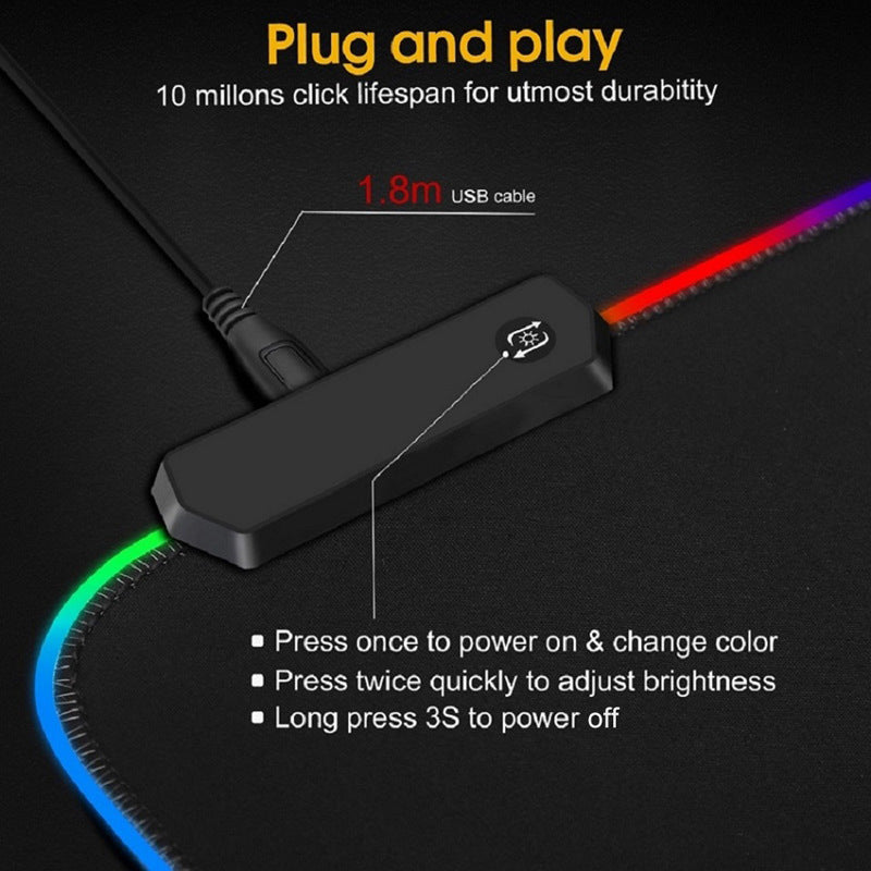 RGB Illuminated Gaming Mouse Pad