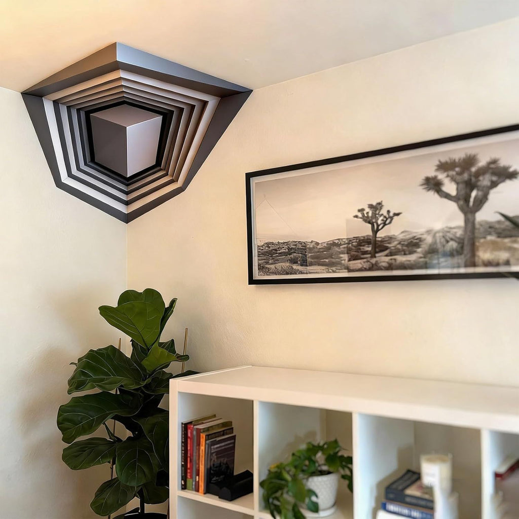 3D Optical Illusion Corner Wall Decal Geometric Art Sticker
