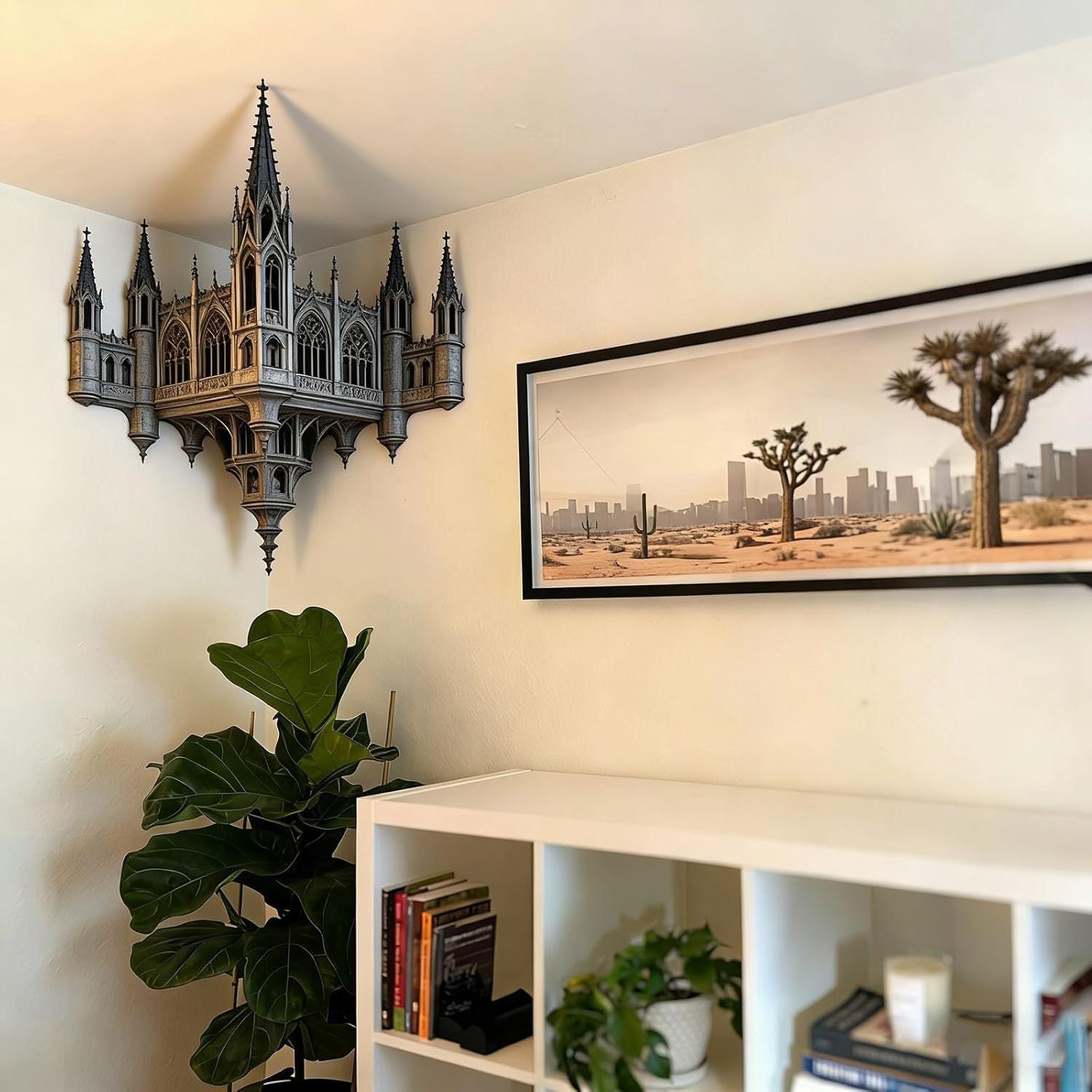 3D Optical Illusion Corner Wall Decal Geometric Art Sticker
