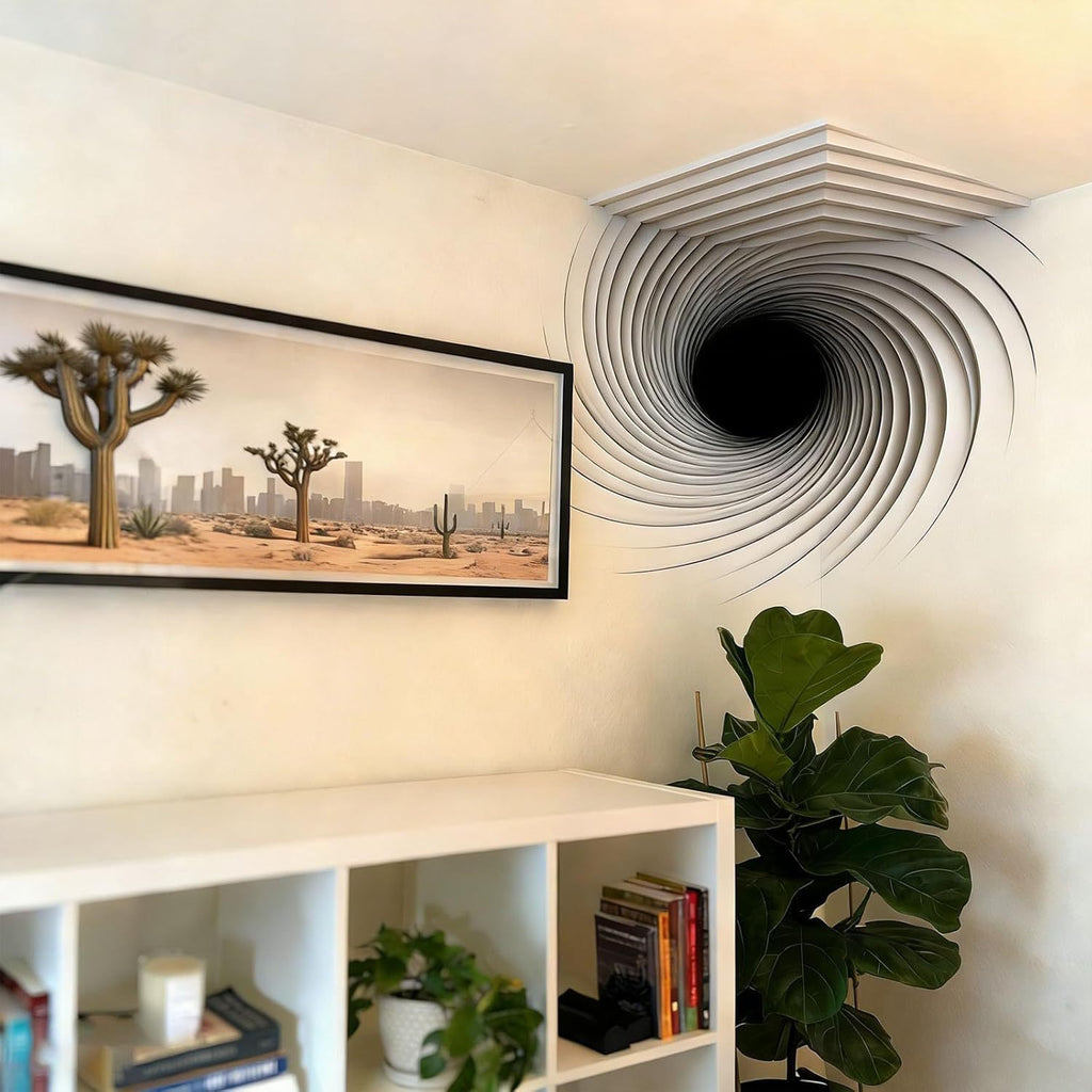 3D Optical Illusion Corner Wall Decal Geometric Art Sticker