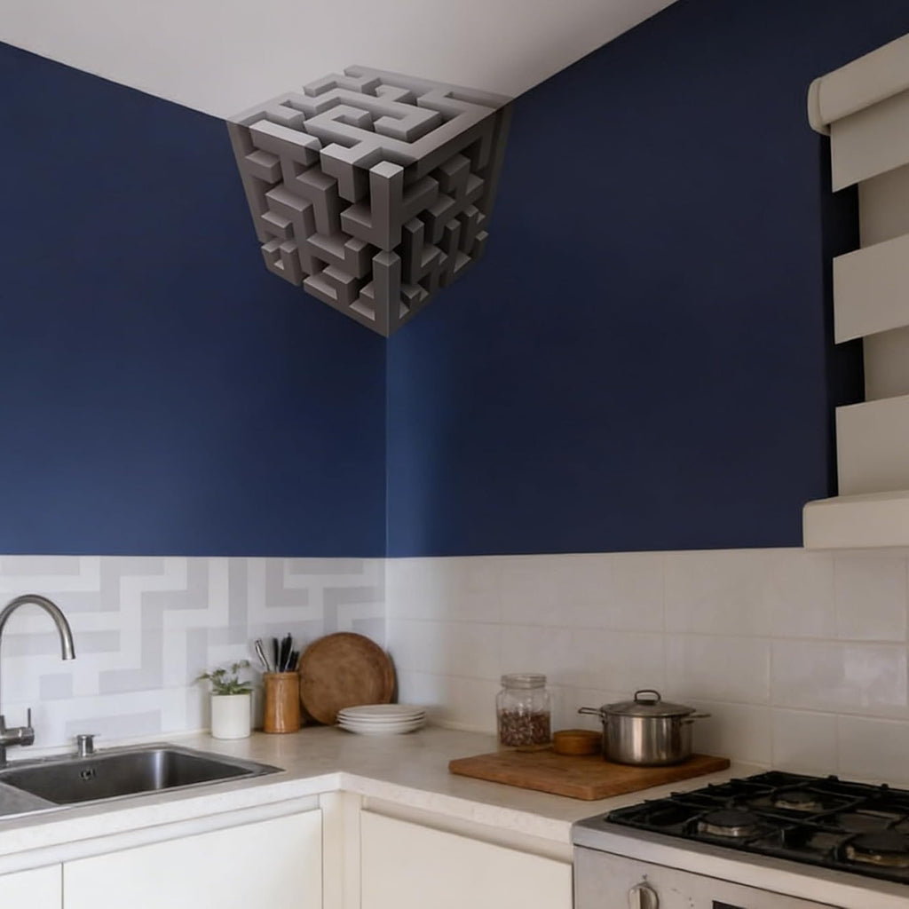 3D Optical Illusion Corner Wall Decal Geometric Art Sticker
