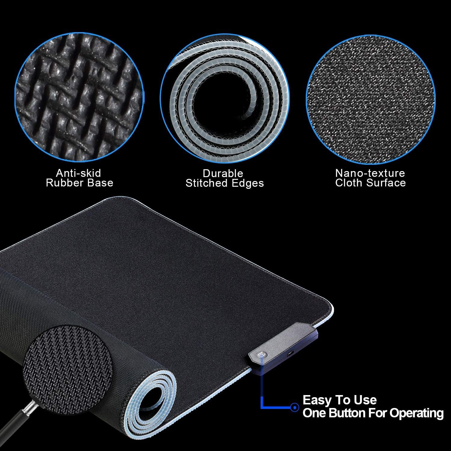 RGB Illuminated Gaming Mouse Pad