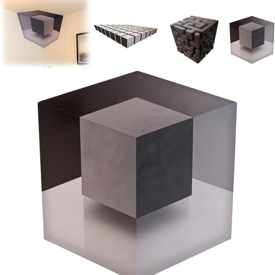 3D Optical Illusion Corner Wall Decal Geometric Art Sticker