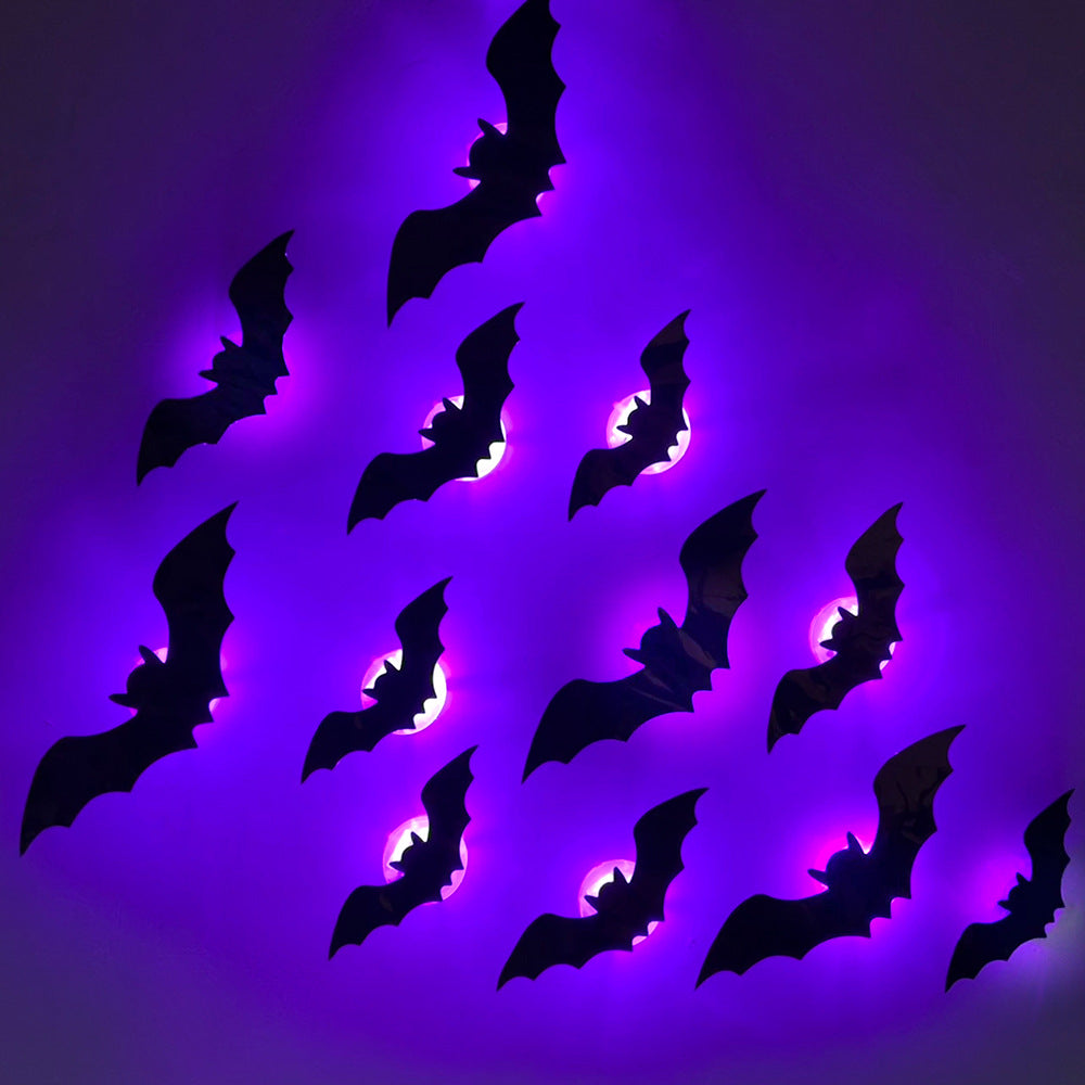 3D Spider Bat LED Flashing Wall Stickers Decoration