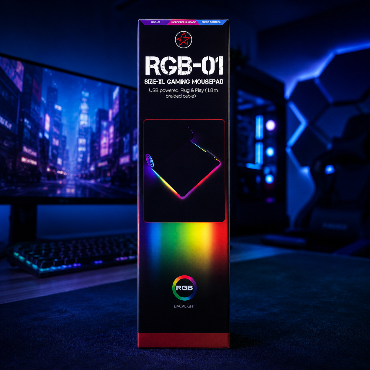 RGB Illuminated Gaming Mouse Pad