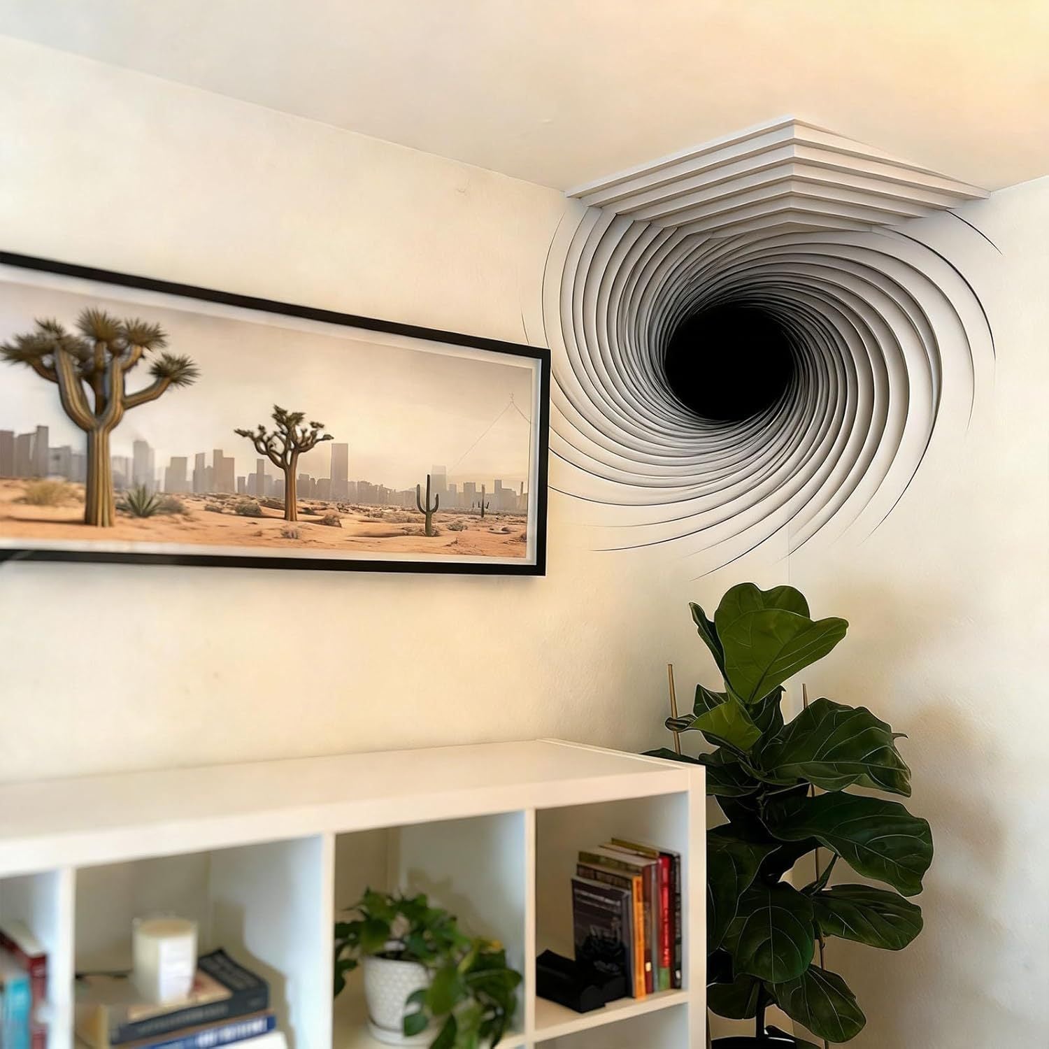 3D Optical Illusion Corner Wall Decal Geometric Art Sticker