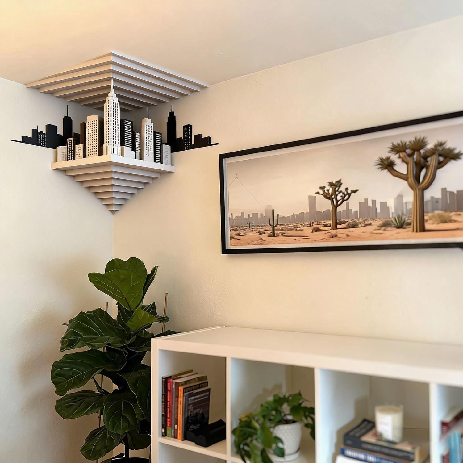 3D Optical Illusion Corner Wall Decal Geometric Art Sticker