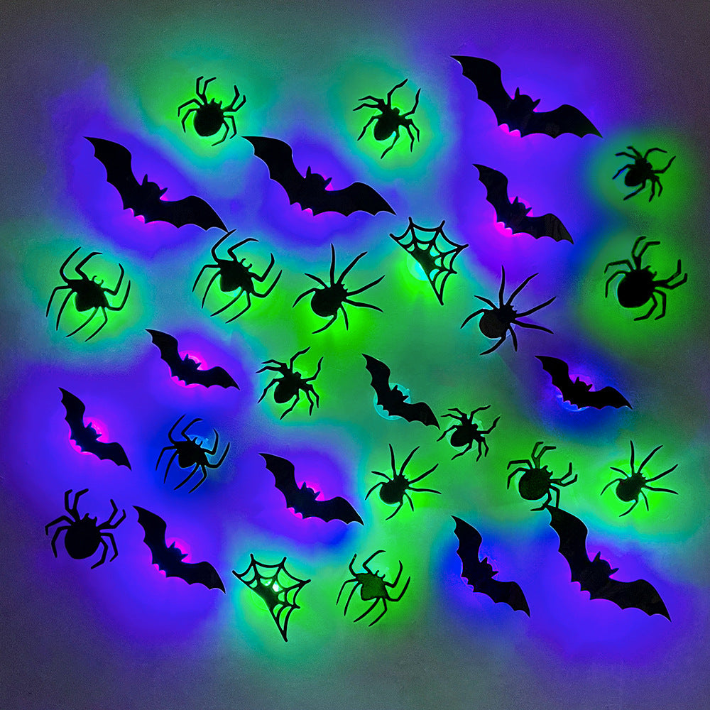 3D Spider Bat LED Flashing Wall Stickers Decoration